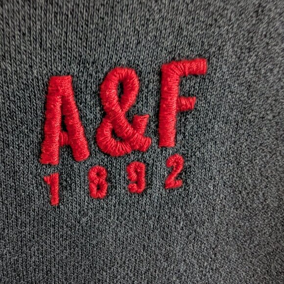 Abercrombie & Fitch Men's Muscle fit Hoodie Navy & Red Size M 1892 logo Y2K - Picture 4 of 13